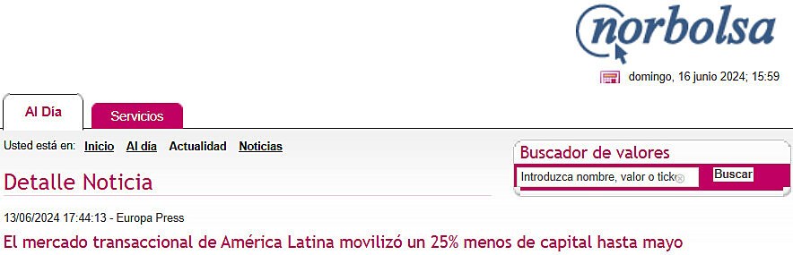 El mercado transaccional de Amrica Latina moviliz un 25% menos de capital hasta mayo